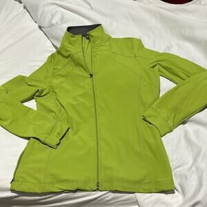 paiva L lime stone shade long sleeve full front zip workout jacket euc stretchy
